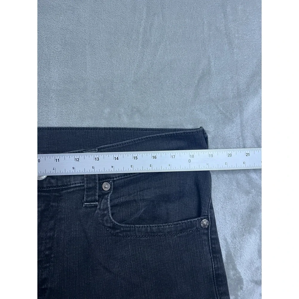 True Religion Mens Jeans Size 38 Black Dark Wash Contrast Stitch Billy Straight